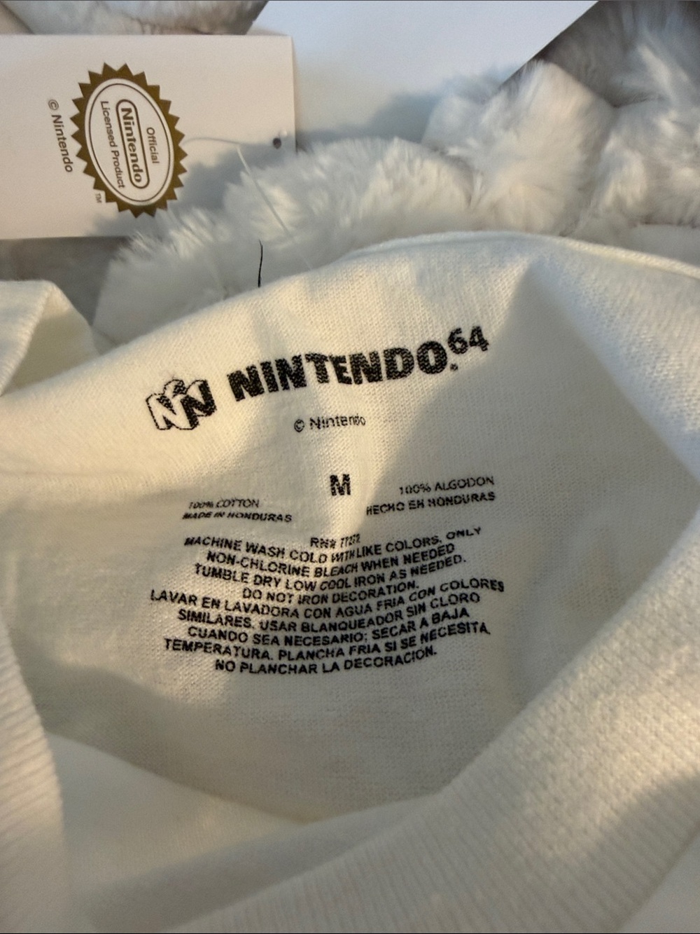 Nintendo Retro N64 Logo Tee - White with Green & Blue & Orange - Picture 2 of 3